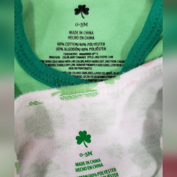 Lucky Irish Green Clover Onesie Bundle - Picture 4 of 4